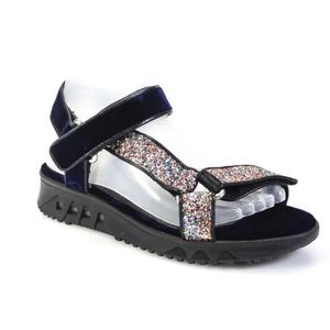 Sandro glitter blue velvet dress sandal size 39